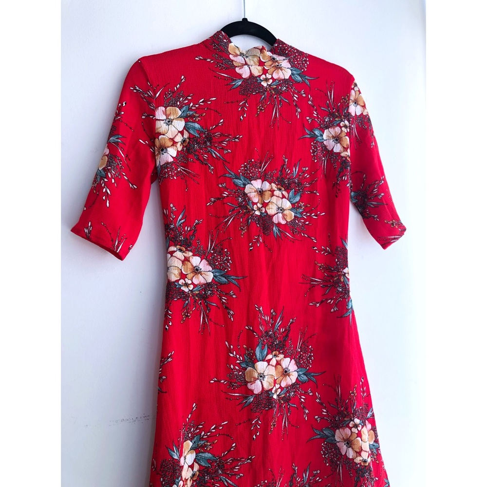 Red floral dress